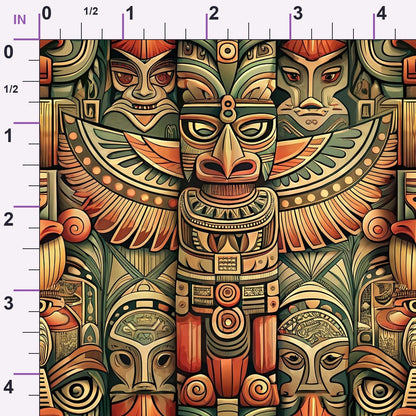 Tiki Guardians Pattern 10 Minky Fabric