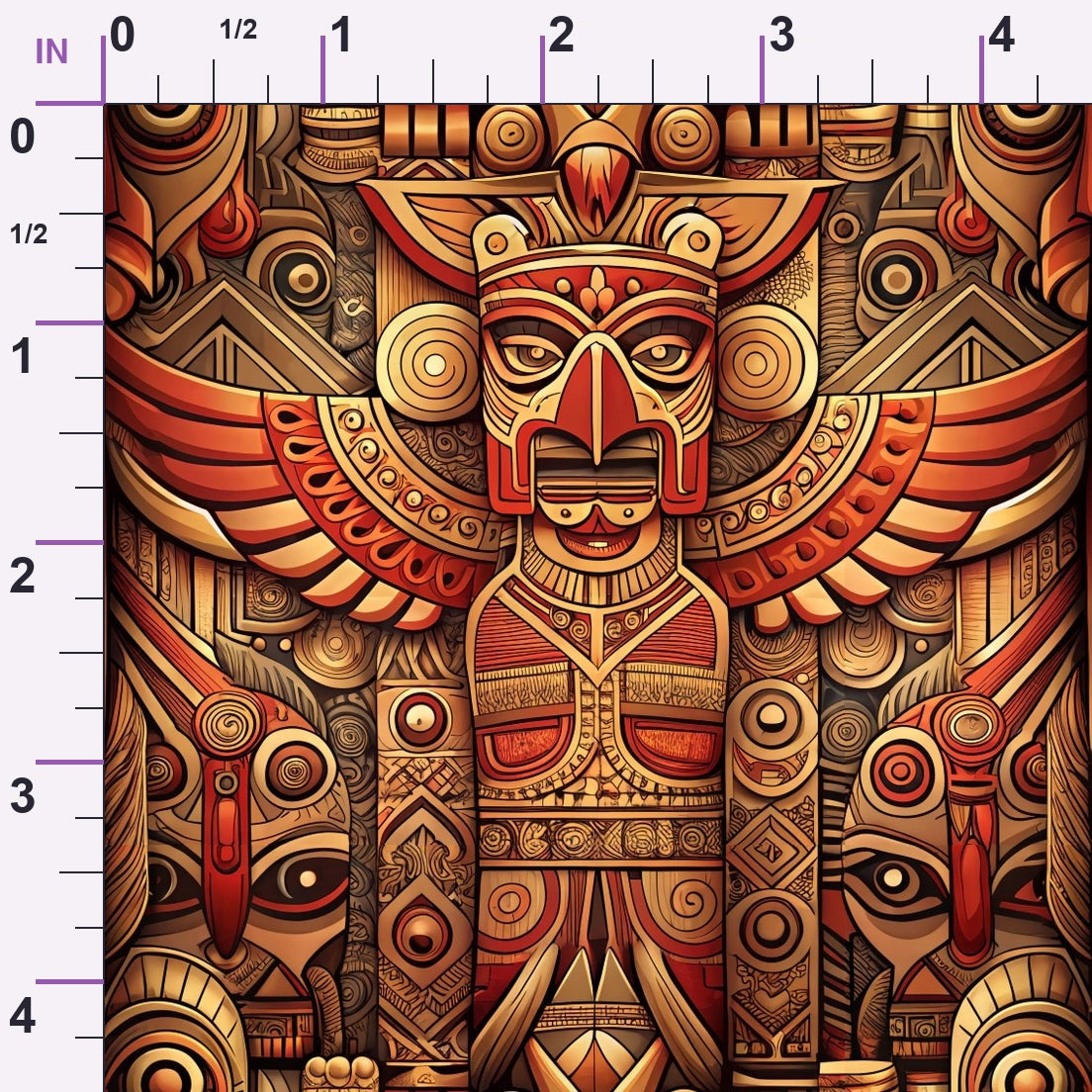Tiki Guardians Pattern 2 Minky Fabric