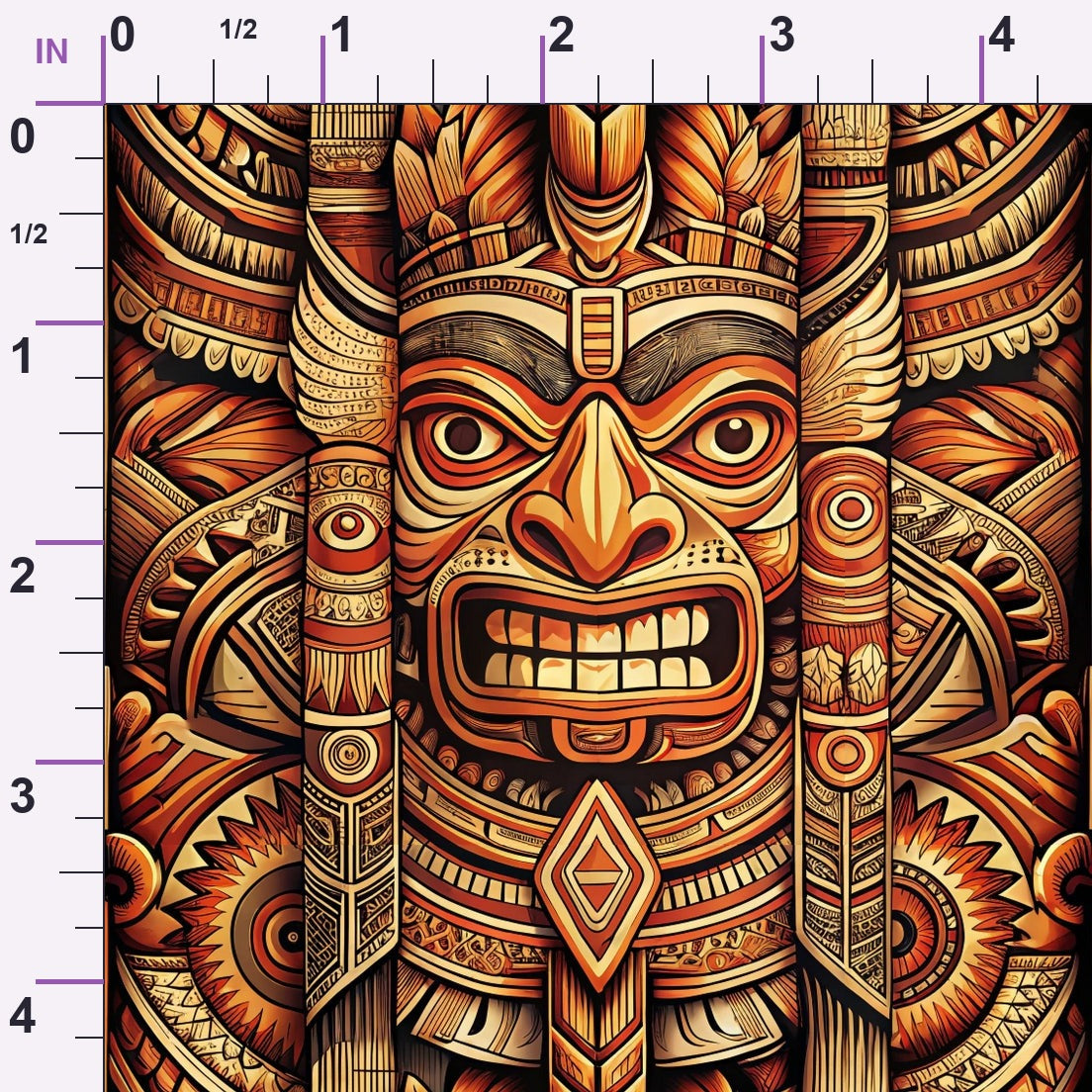 Tiki Guardians Pattern 3 Minky Fabric