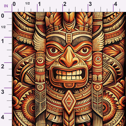 Tiki Guardians Pattern 3 Minky Fabric