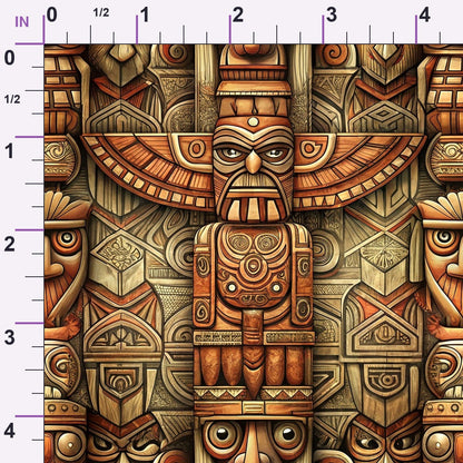 Tiki Guardians Pattern 6 Minky Fabric
