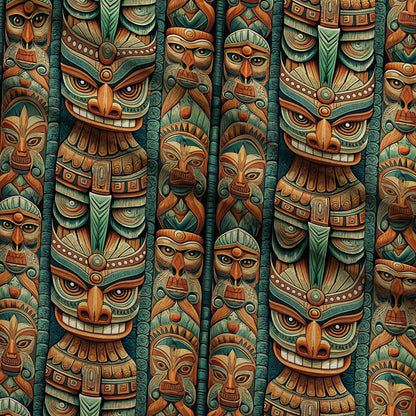 Tiki Guardians Pattern 8 Minky Fabric