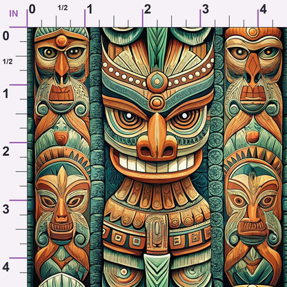 Tiki Guardians Pattern 8 Minky Fabric