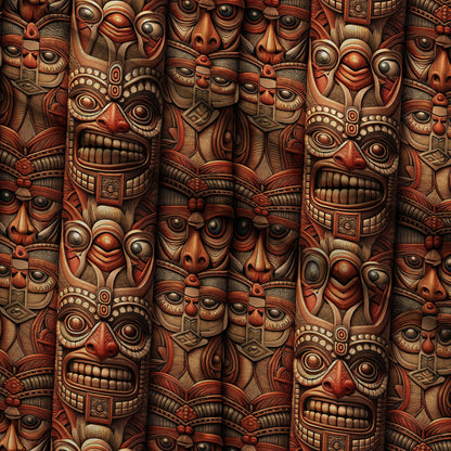 Tiki Guardians Pattern 9 Minky Fabric
