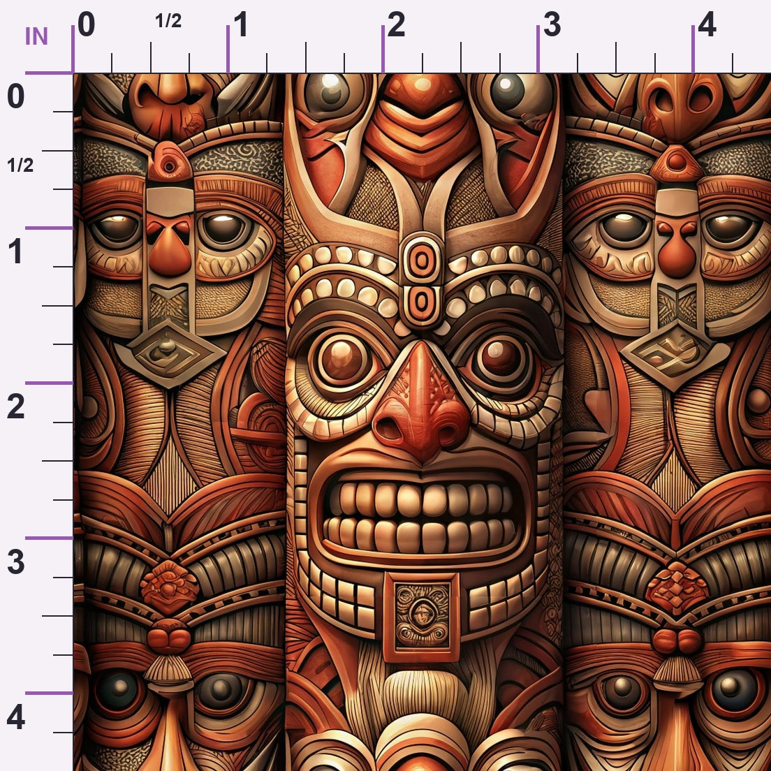 Tiki Guardians Pattern 9 Minky Fabric