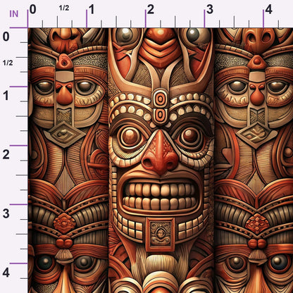 Tiki Guardians Pattern 9 Minky Fabric