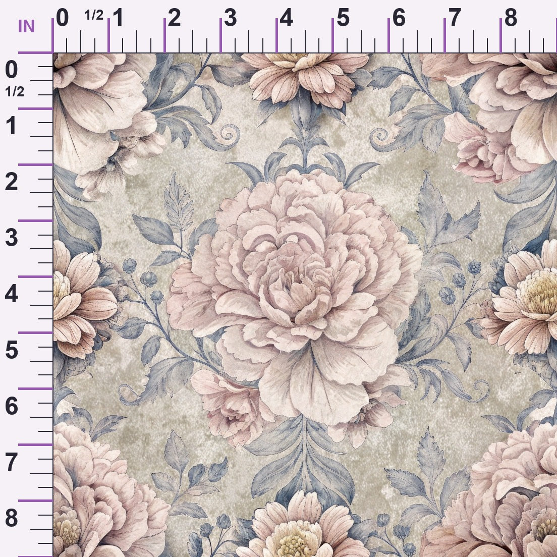 Timeworn Blooms Pattern 8 Minky Fabric
