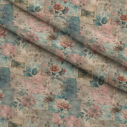 Timeworn Ephemera Pattern 1 Minky Fabric