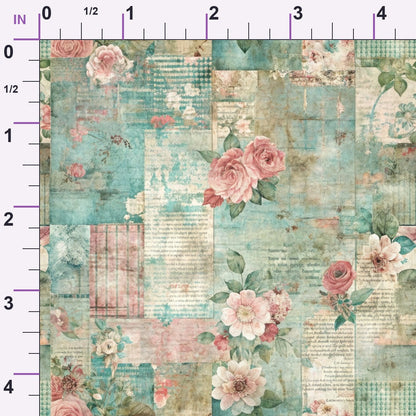 Timeworn Ephemera Pattern 10 Minky Fabric