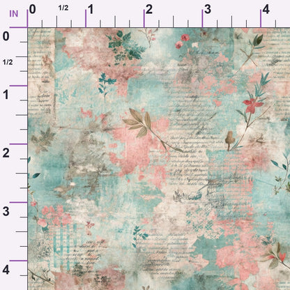 Timeworn Ephemera Pattern 12 Minky Fabric