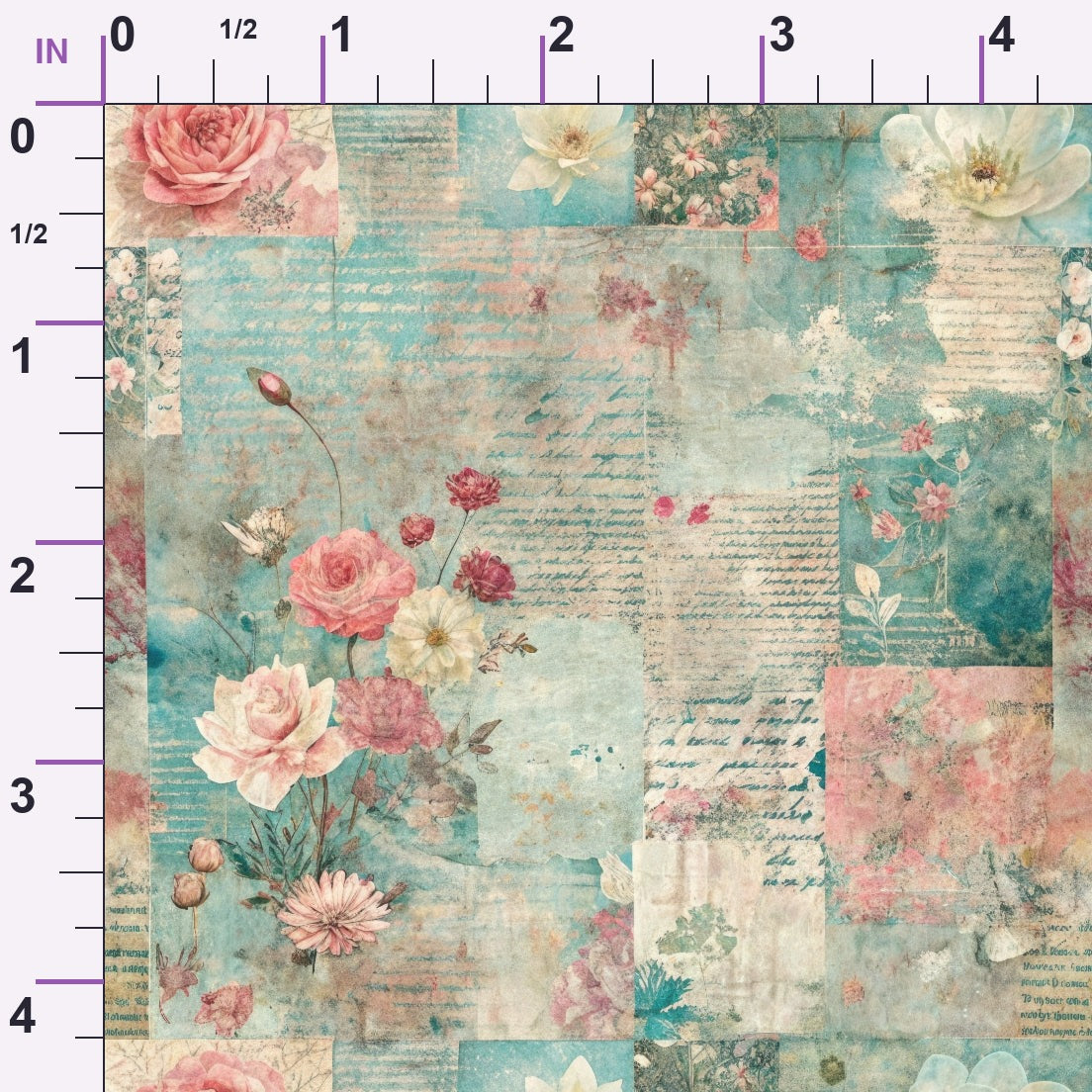 Timeworn Ephemera Pattern 3 Minky Fabric