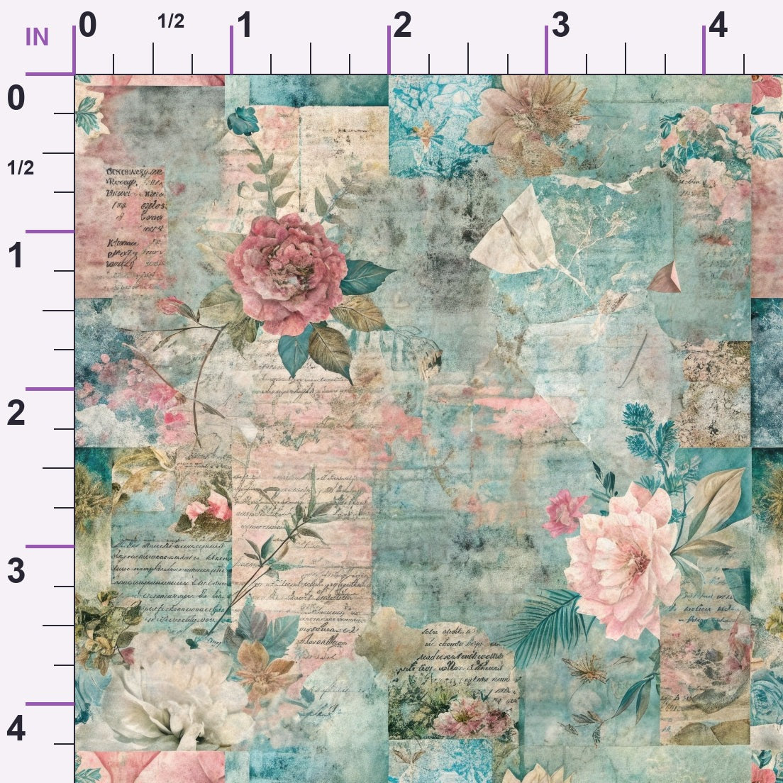 Timeworn Ephemera Pattern 4 Minky Fabric
