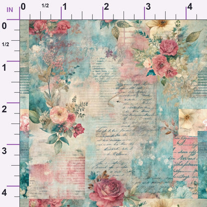 Timeworn Ephemera Pattern 6 Minky Fabric