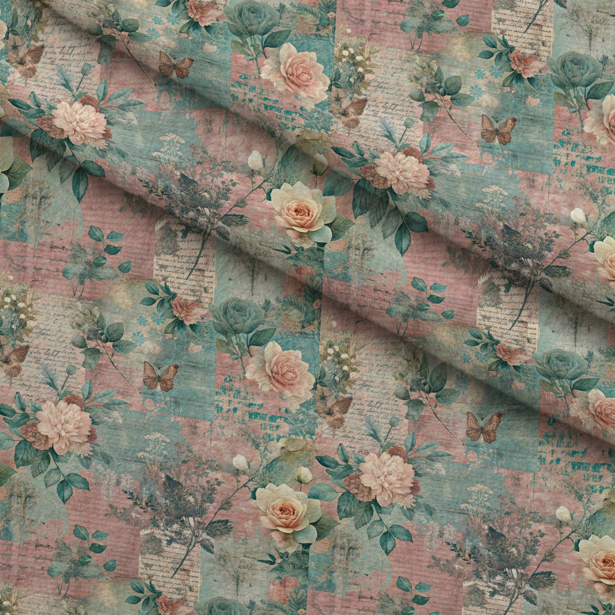 Timeworn Ephemera Pattern 7 Minky Fabric
