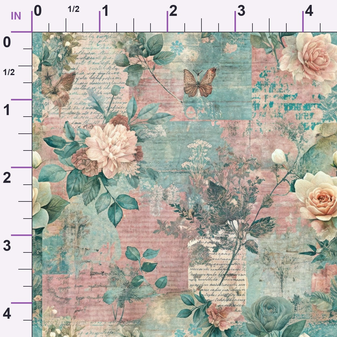 Timeworn Ephemera Pattern 7 Minky Fabric