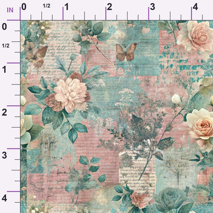 Timeworn Ephemera Pattern 7 Minky Fabric
