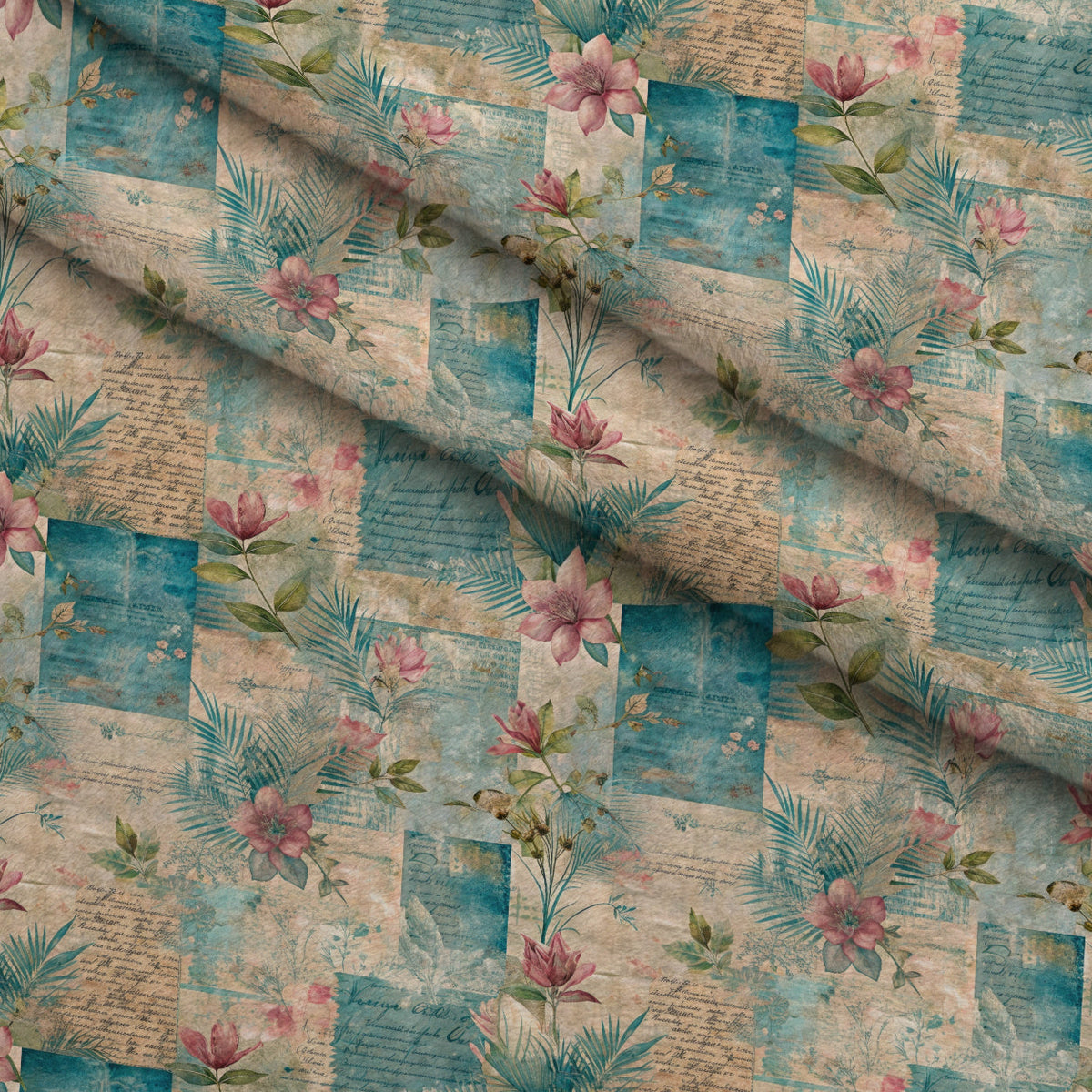 Timeworn Ephemera Pattern 8 Minky Fabric