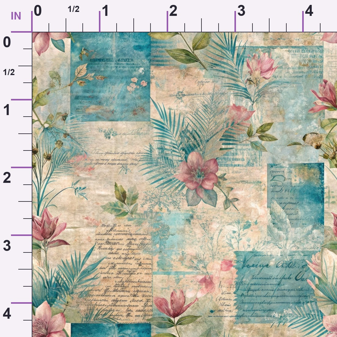 Timeworn Ephemera Pattern 8 Minky Fabric