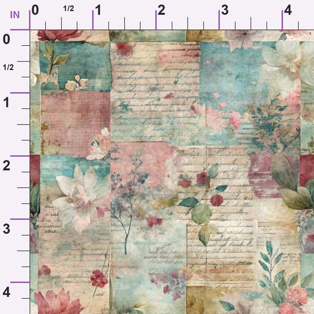 Timeworn Ephemera Pattern 9 Minky Fabric