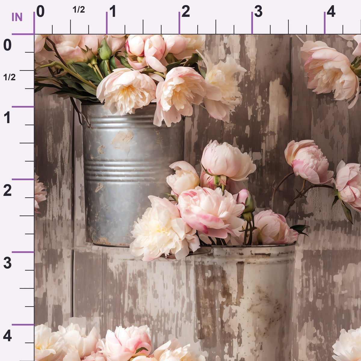 Tin Can Peonies Pattern 12 Minky Fabric