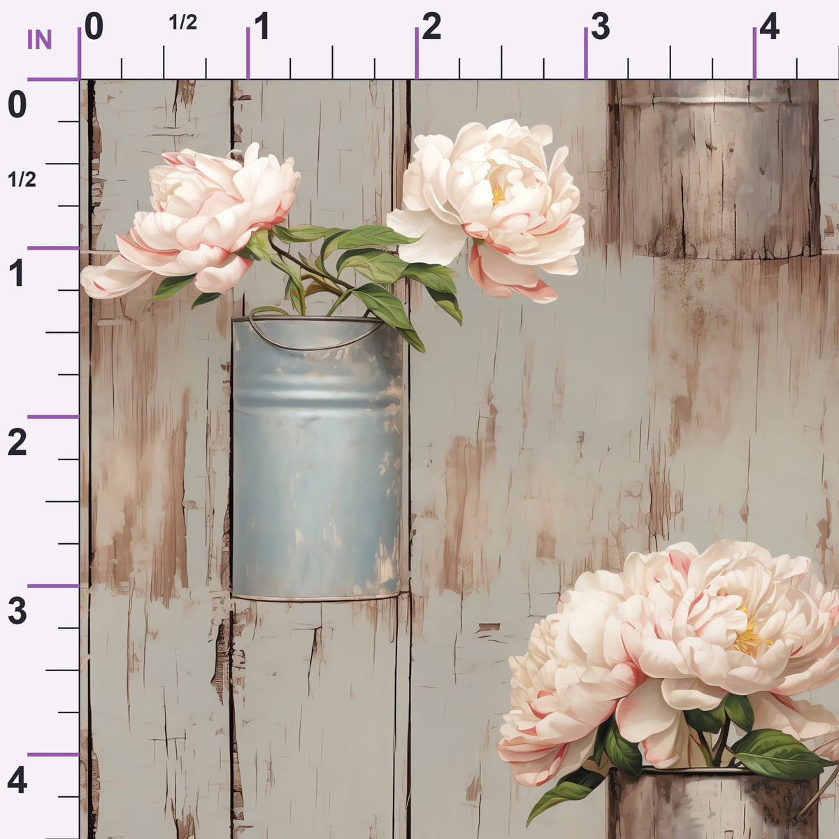 Tin Can Peonies Pattern 3 Minky Fabric