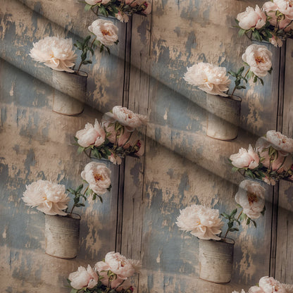 Tin Can Peonies Pattern 4 Minky Fabric