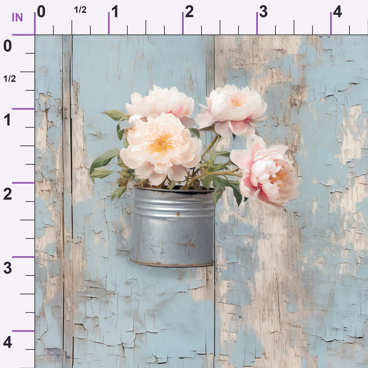 Tin Can Peonies Pattern 6 Minky Fabric