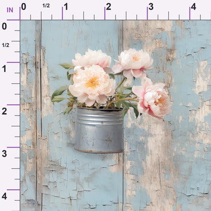 Tin Can Peonies Pattern 6 Minky Fabric