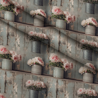 Tin Can Peonies Pattern 7 Minky Fabric