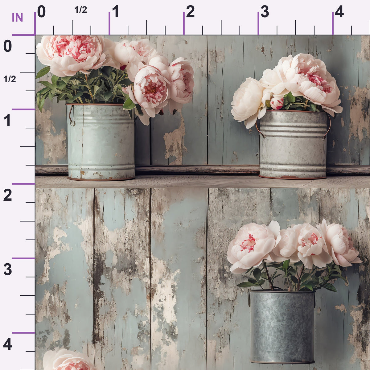 Tin Can Peonies Pattern 7 Minky Fabric