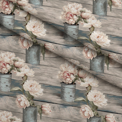 Tin Can Peonies Pattern 8 Minky Fabric