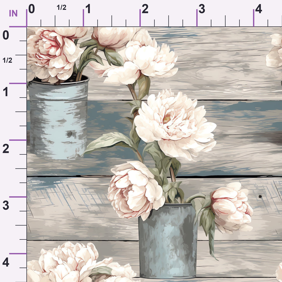Tin Can Peonies Pattern 8 Minky Fabric