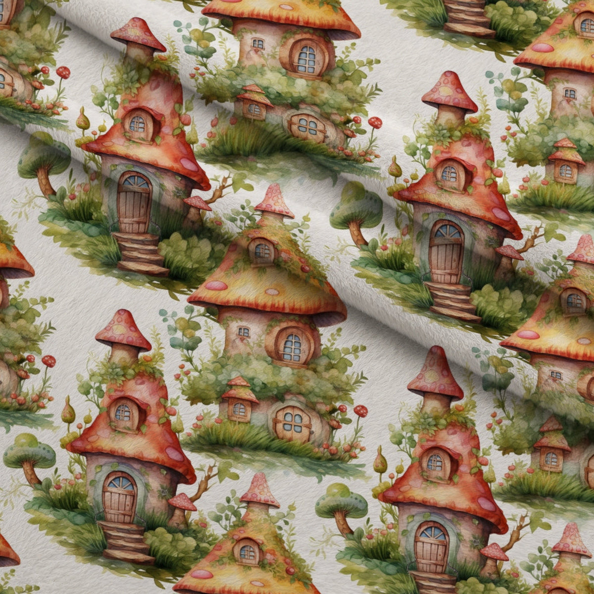 Toadstool Village Pattern 11 Minky Fabric