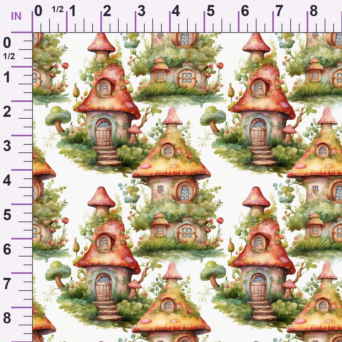 Toadstool Village Pattern 11 Minky Fabric