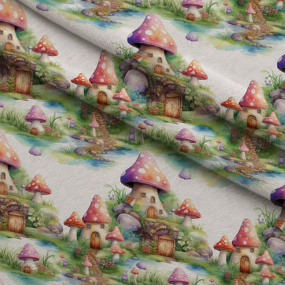 Toadstool Village Pattern 6 Minky Fabric