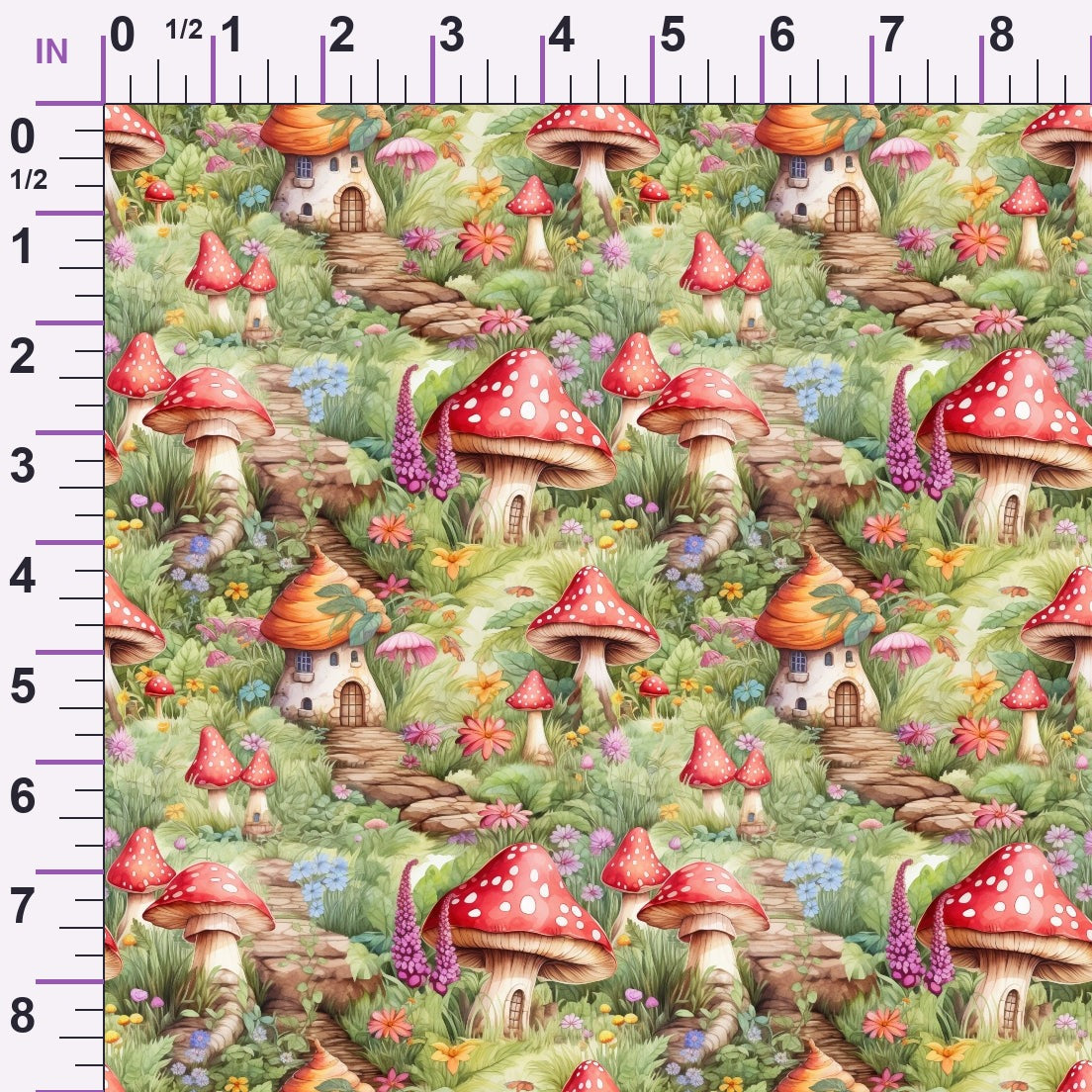 Toadstool Village Pattern 7 Minky Fabric