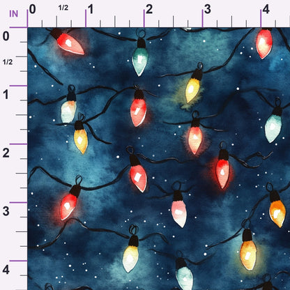 Twinkle Bulb Strings Pattern 4 Minky Fabric