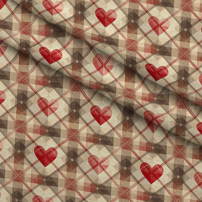 Valentine Plaid Pattern 10 Minky Fabric