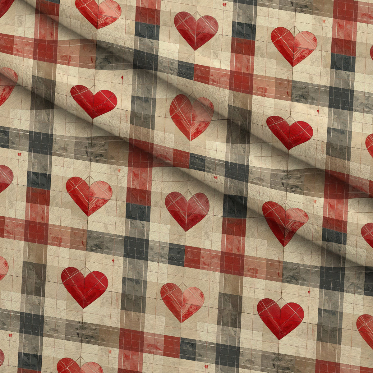 Valentine Plaid Pattern 12 Minky Fabric