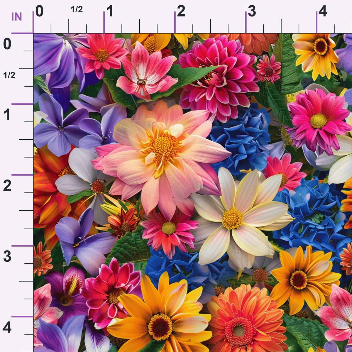 Velvet Rose Garden Pattern 3 Minky Fabric
