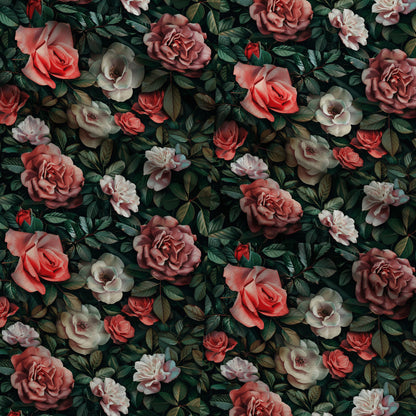 Velvet Rose Garden Pattern 7 Minky Fabric