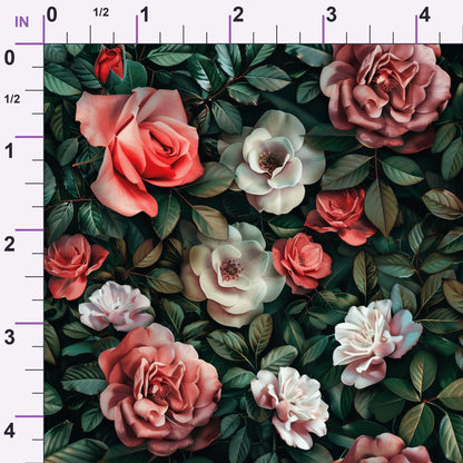 Velvet Rose Garden Pattern 7 Minky Fabric