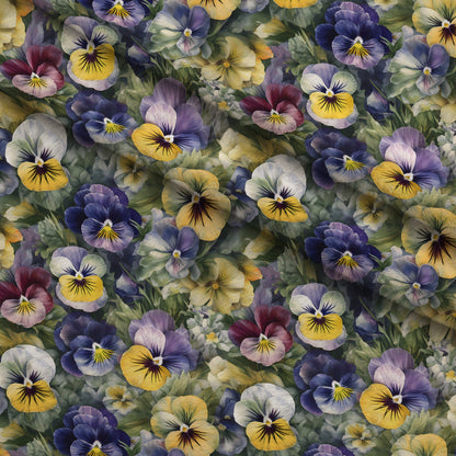 Velvet Violas Pattern 1 Minky Fabric