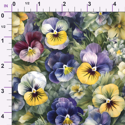 Velvet Violas Pattern 1 Minky Fabric