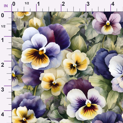 Velvet Violas Pattern 3 Minky Fabric