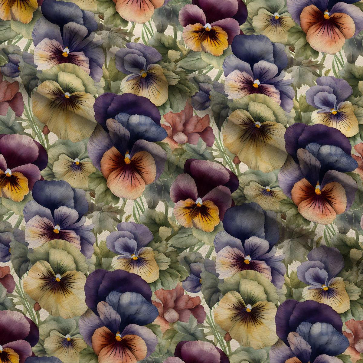 Velvet Violas Pattern 5 Minky Fabric