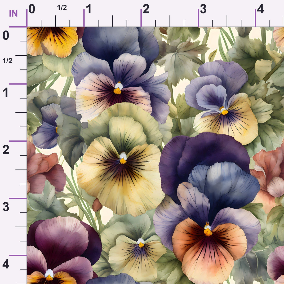 Velvet Violas Pattern 5 Minky Fabric