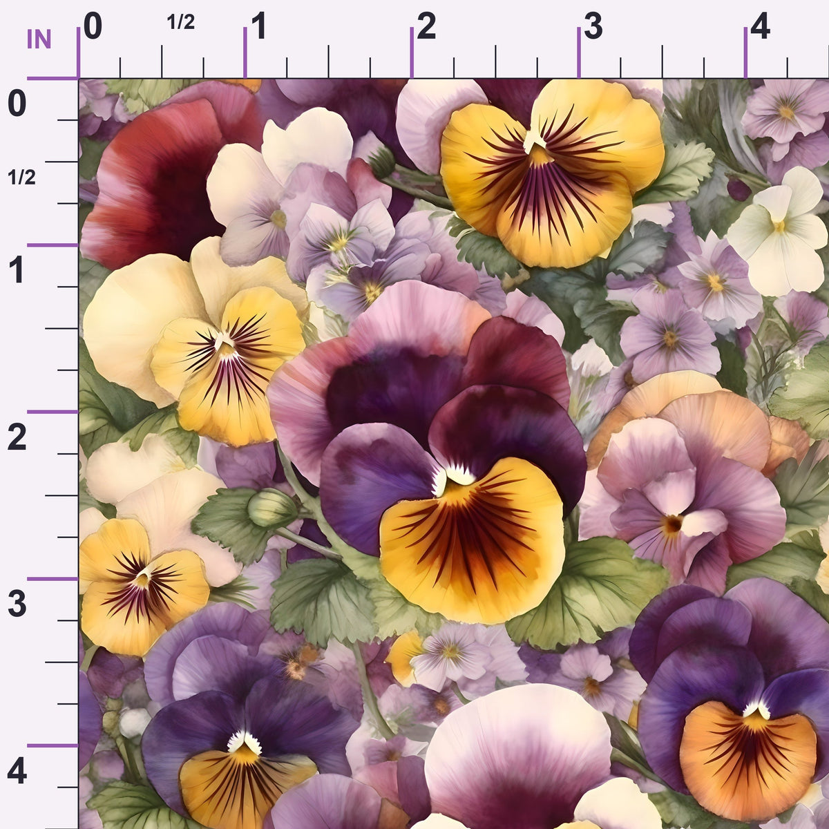 Velvet Violas Pattern 6 Minky Fabric