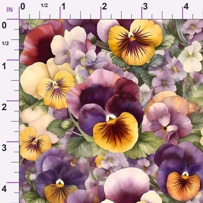 Velvet Violas Pattern 6 Minky Fabric