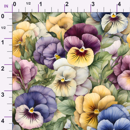Velvet Violas Pattern 7 Minky Fabric